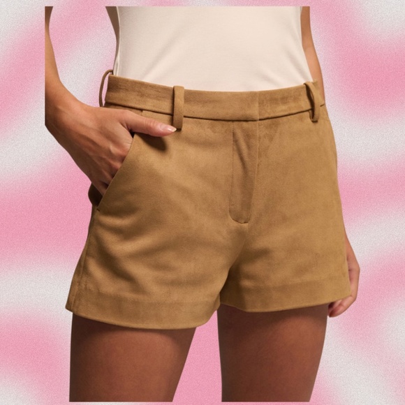 Abercrombie Vegan Suede Shorts - Size 28 / 6 - Sand - Picture 1 of 6